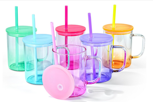 16oz Jelly Glass Tumbler w/ Handle